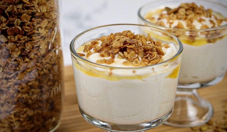 instant pot yogurt in cup with granola