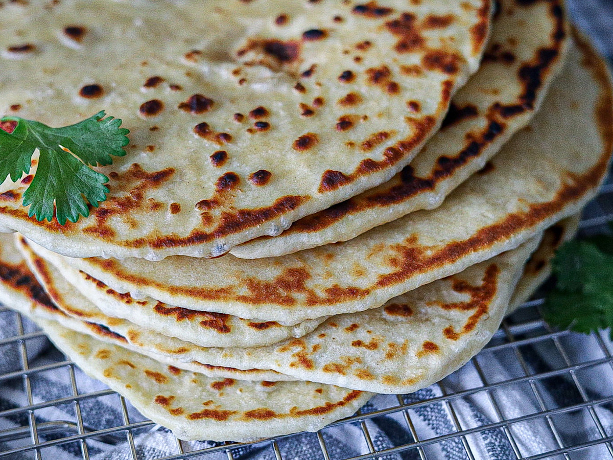 Easy Buttery Sourdough Naan Bread - Simple Is Gourmet