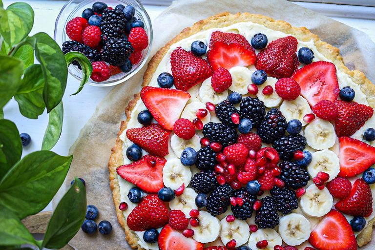 simple sourdough fruit pizza with sugar cookie crust cream cheese frosting simple is gourmet