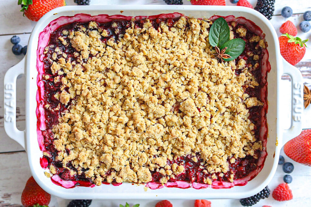 The Best Fruit Crisp Recipe in staub dish with fruit simple is gourmet