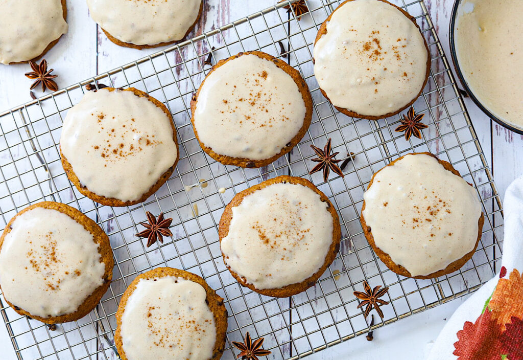 The Best Pumpkin Sourdough Cookies with Maple Frosting 9 cookies with maple icing simple is gourmet