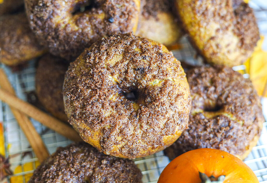 The Best Sourdough Pumpkin Cinnamon Crunch Bagels 4 with cinnamon sticks simple is gourmet